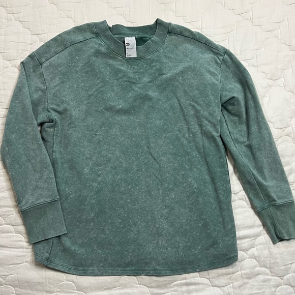 all in motion Tops - ALL IN MOTION | Mineral Acid Wash Green Pullover Crewneck Sweatshirt medium